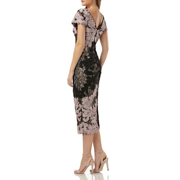 JS Collections Soutache Quill Overlay Lace Dress Sz 16 Midi Whimsygoth Wedding - Picture 2 of 16